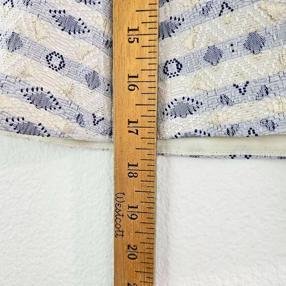 J. CREW F Women Sz 10 Gold Blue White Metallic Jacquard Brocade Skirt Lined Zip - Picture 6 of 10